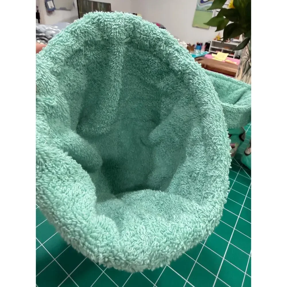Handmade Donut Vanity Bucket Organizer Terry Lined Quilted 8” Tall Soft Stable